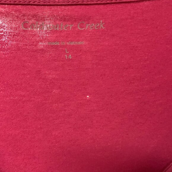 NWT Coldwater Creek Raspberry Top Asymmetrical Front Pintuck Accents size Large - Picture 8 of 8